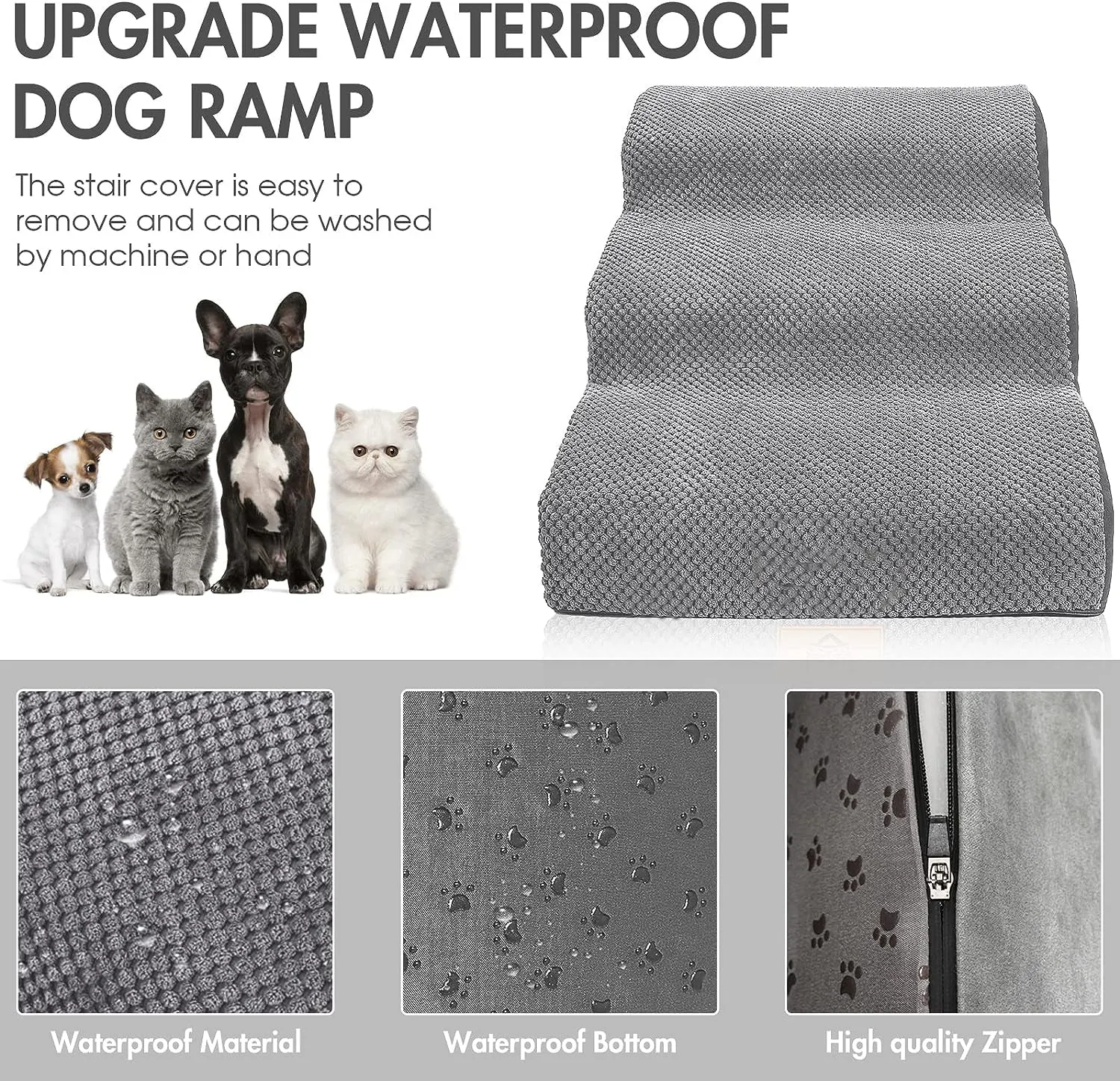 High Density Foam Pet Stairs - 3 Tiers