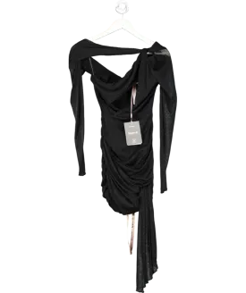 House of CB Black Santa Cut-out Shimmery Mesh Mini Dress UK XS