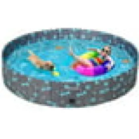 Intera Foldable Dog Swimming Pool - Portable Collapsible PVC Pet Bathing Tub for Large Dogs Cats