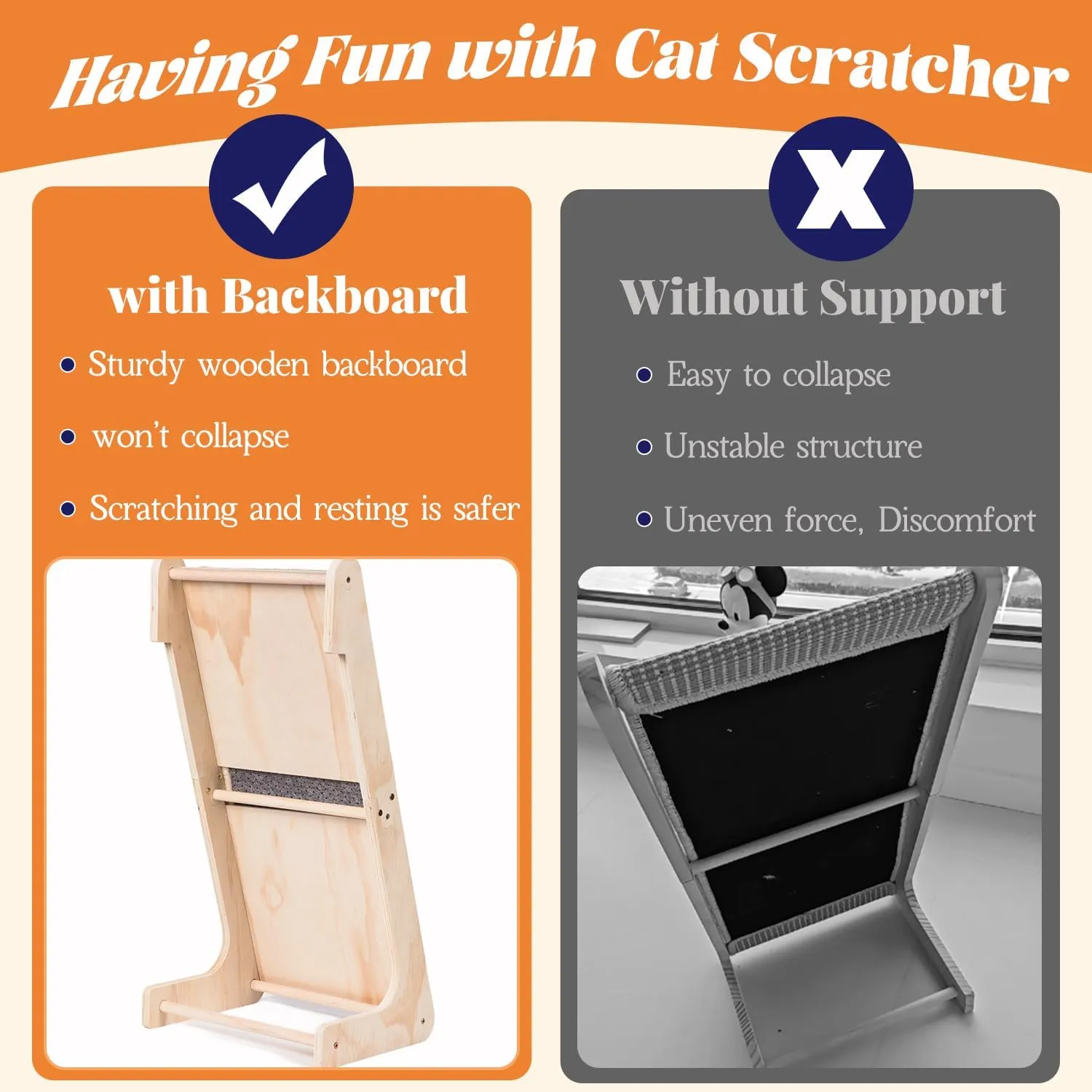L-Shaped Cat Scratcher Ramp with Sisal Pad & Ball Toy - Furniture Protector for Indoor Cats