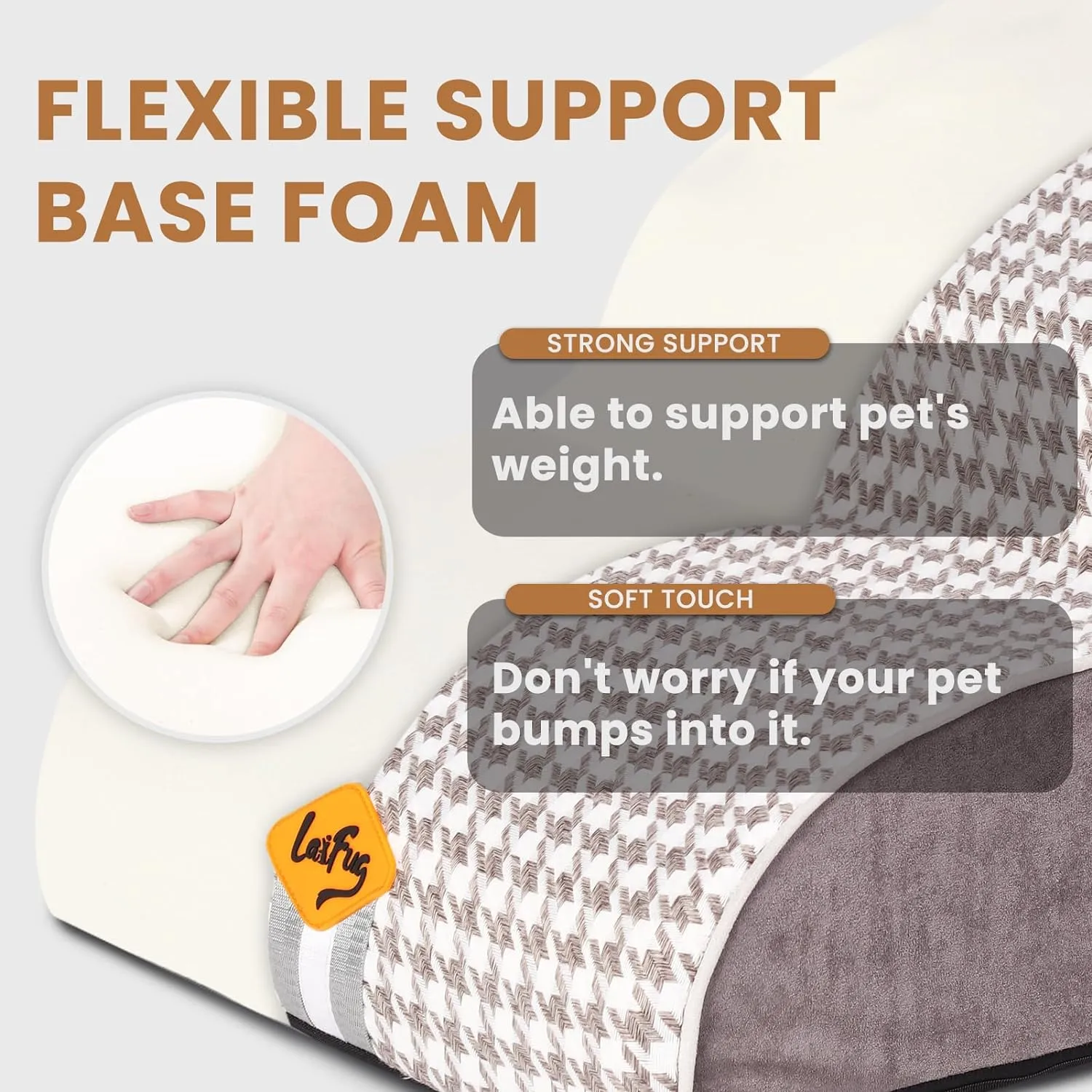 Laifug 2-4 Step Pet Stairs for High Beds and Couch