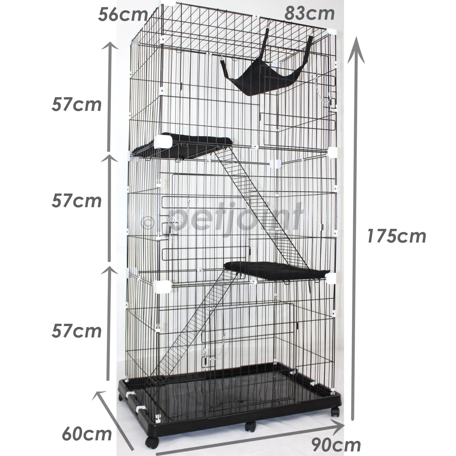 Large Multi Tier Cat Crate Portable Pet Wire Cage Enclosure