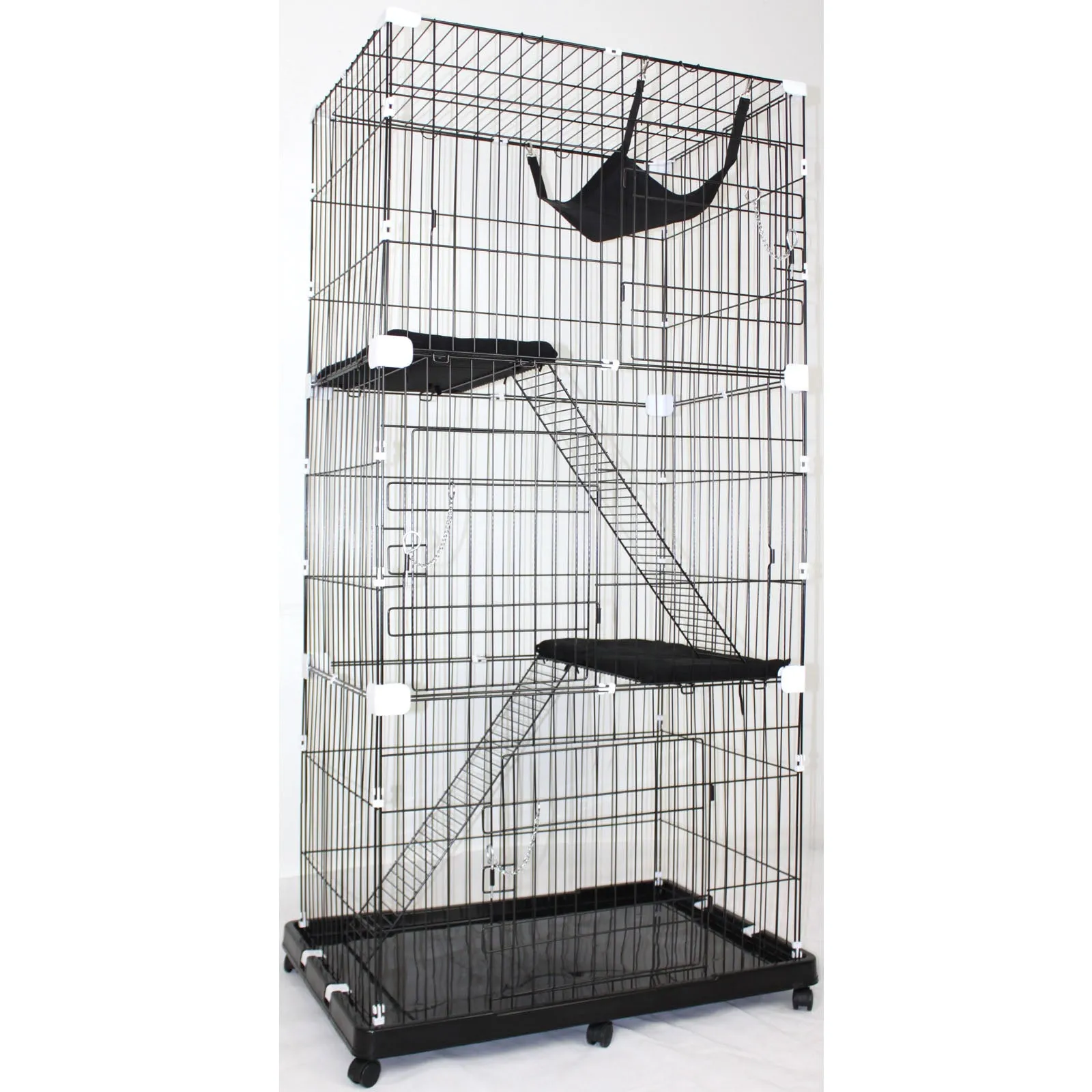 Large Multi Tier Cat Crate Portable Pet Wire Cage Enclosure
