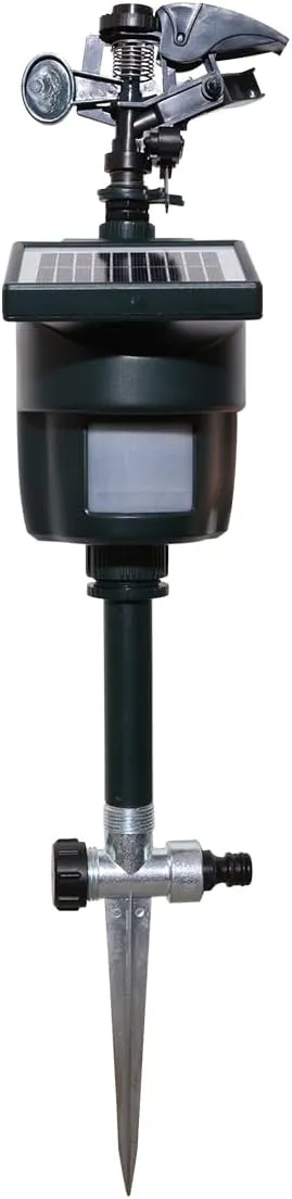 Lawn Solar Motion Sensor Water Sprinkler Motion Activated Sprinkler Cat to Deter Animals Rabbits, Birds, Dogs Repellent Outdoor Yard Motion Sensor
