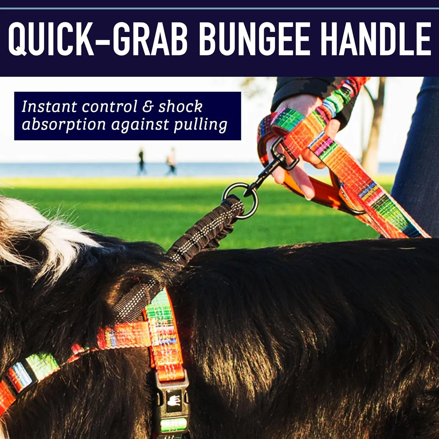 Leash Boss No Pull Dog Harness, Easy Walk for Small, Medium, and Large Pets, Reflective with Rear and Front Clip Attachment (Space Pattern, Medium)