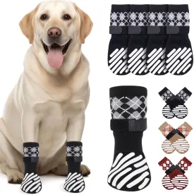LOOBANI Dog Socks to Prevent Licking Paws - Dog Socks for Hardwood Floors Anti Slip for Traction Control - Dog Grippy Socks for Senior Dog Small Medium Large Dogs on Tile Floors, Black XL