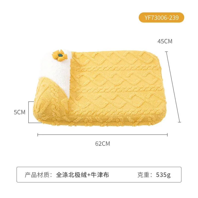 New Cartoon Yellow Pet Nest House - Autumn and Winter Season Thick Warm Sofa Nest, Cat Dog Sleeping Bed, Pet Supplies