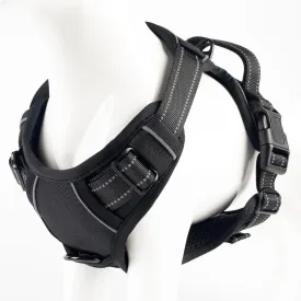 No Pull Dog Harness, Reflective Comfortable Vest Harness with Front & Back Easy Control Handle Adjustable Soft Padded Pet Vest for Small to Large Dogs (Large,Black)