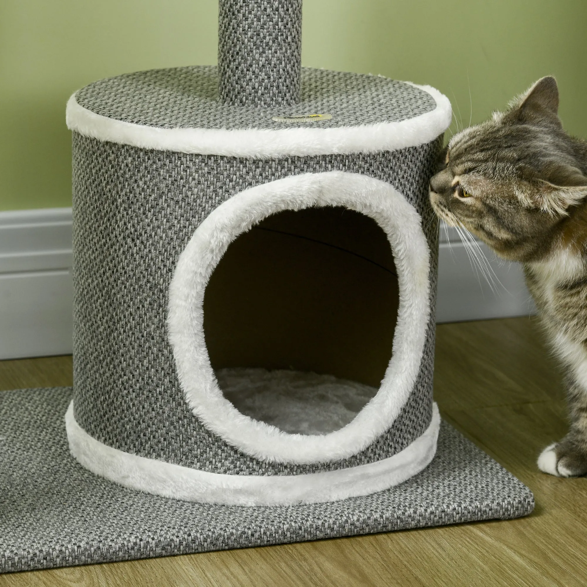 PawHut 132cm Cat Tree with Scratching Post, Bed, Hammock, House, Platforms