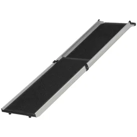 PawHut Dog Ramp for Car Telescoping Pet Ramp w/ Handle, Aluminium Frame Non-Slip