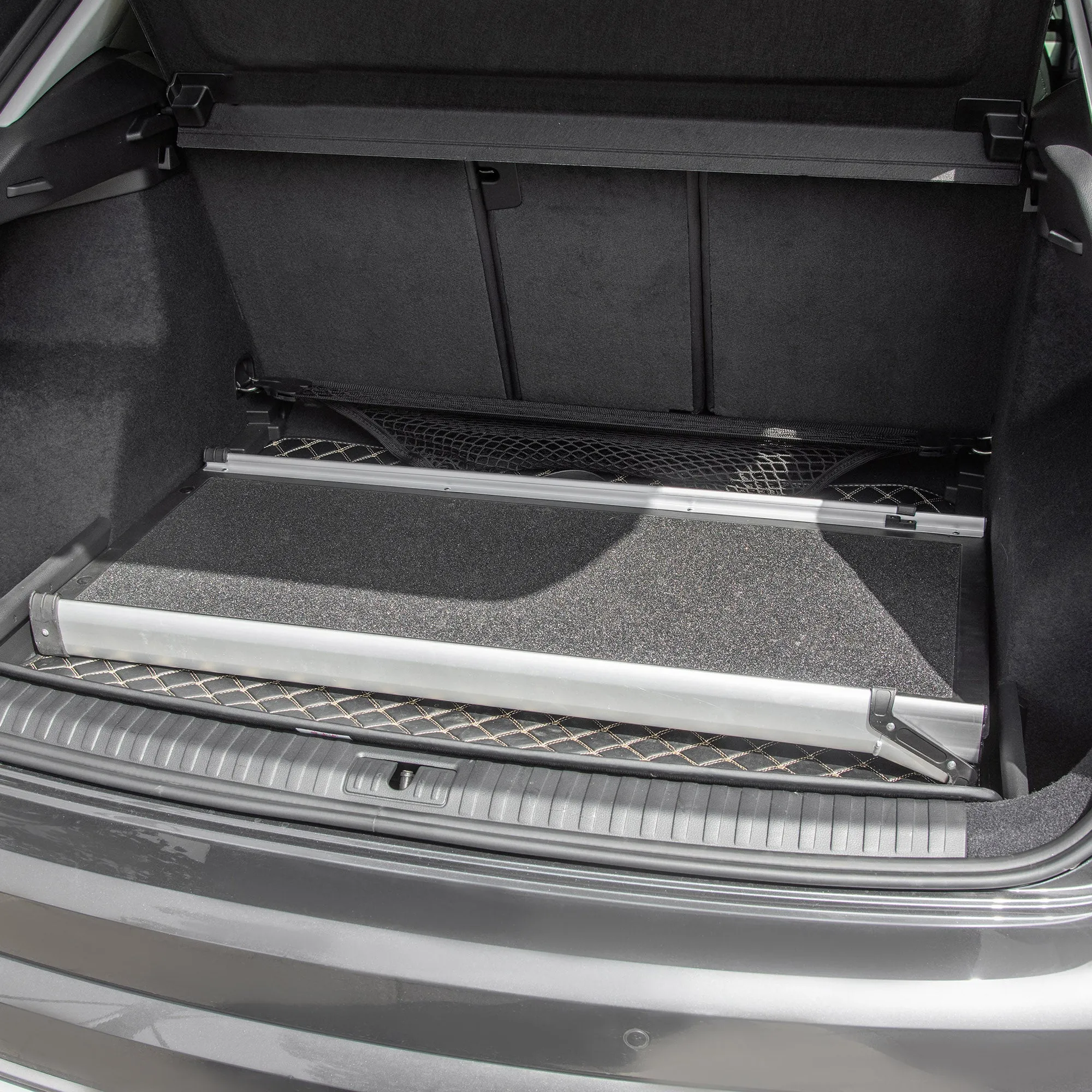 PawHut Dog Ramp for Car Telescoping Pet Ramp w/ Handle, Aluminium Frame Non-Slip