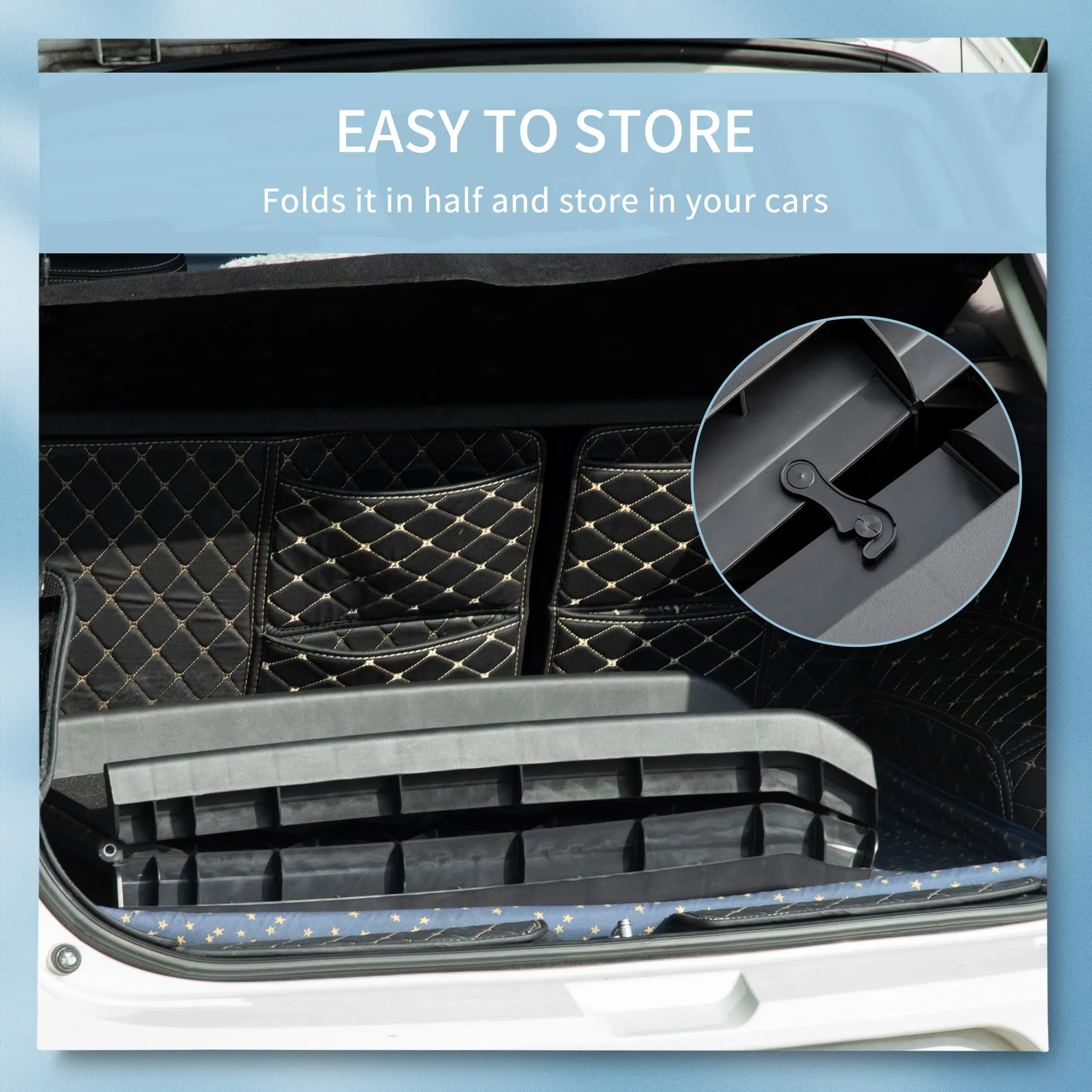 PawHut Foldable Pet Ramp Dog Ramp for Cars, Truck, SUV w/ Non-Slip Cover