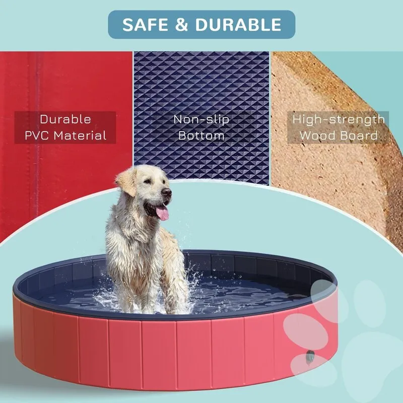 Pet Swimming Pool Bathing Tub Multiple Uses Collapsible Dog Bathtub, Toddler Swimming Pool, Sandbox, or Ball Pit
