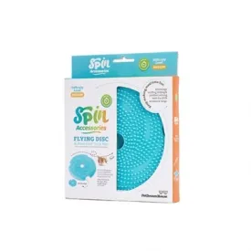 PetDreamHouse SPIN Interactive Slow Feeder Accessories - Flying Disc Interactive Lick Feeder & Frisbee Blue
