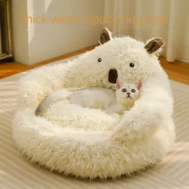 Plush Cat Bed - Winter Dog Sofa Beds, Thicken Soft Dog Kennel, Fluffy Soft Cat House, Breathable Comfort Cat Nest, Couchage Chat Puppy