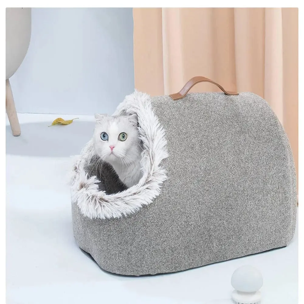 Plush Fur Lined Cat Cave