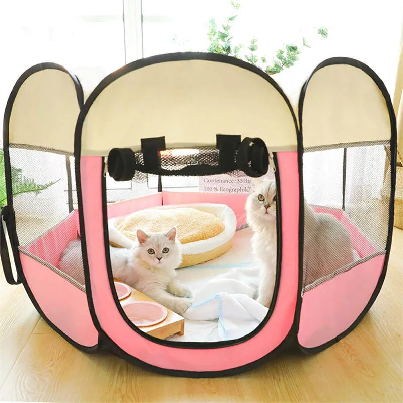 Portable Folding Pet Carrier Breathable Tent Playpen for Pets