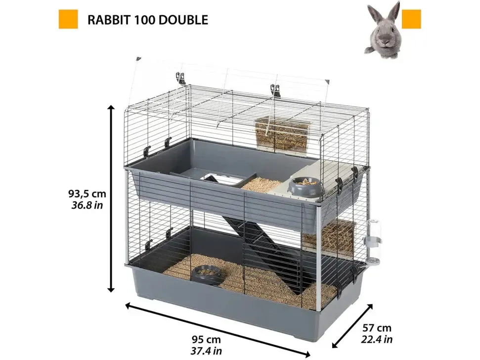 Rabbit 100 Double Black Cage