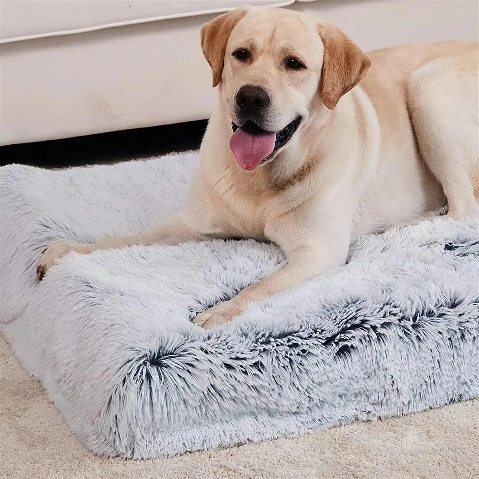 Rectangle Pet Dog Comfort Bed Plush Comfortable Removable Washable Kennel XXL