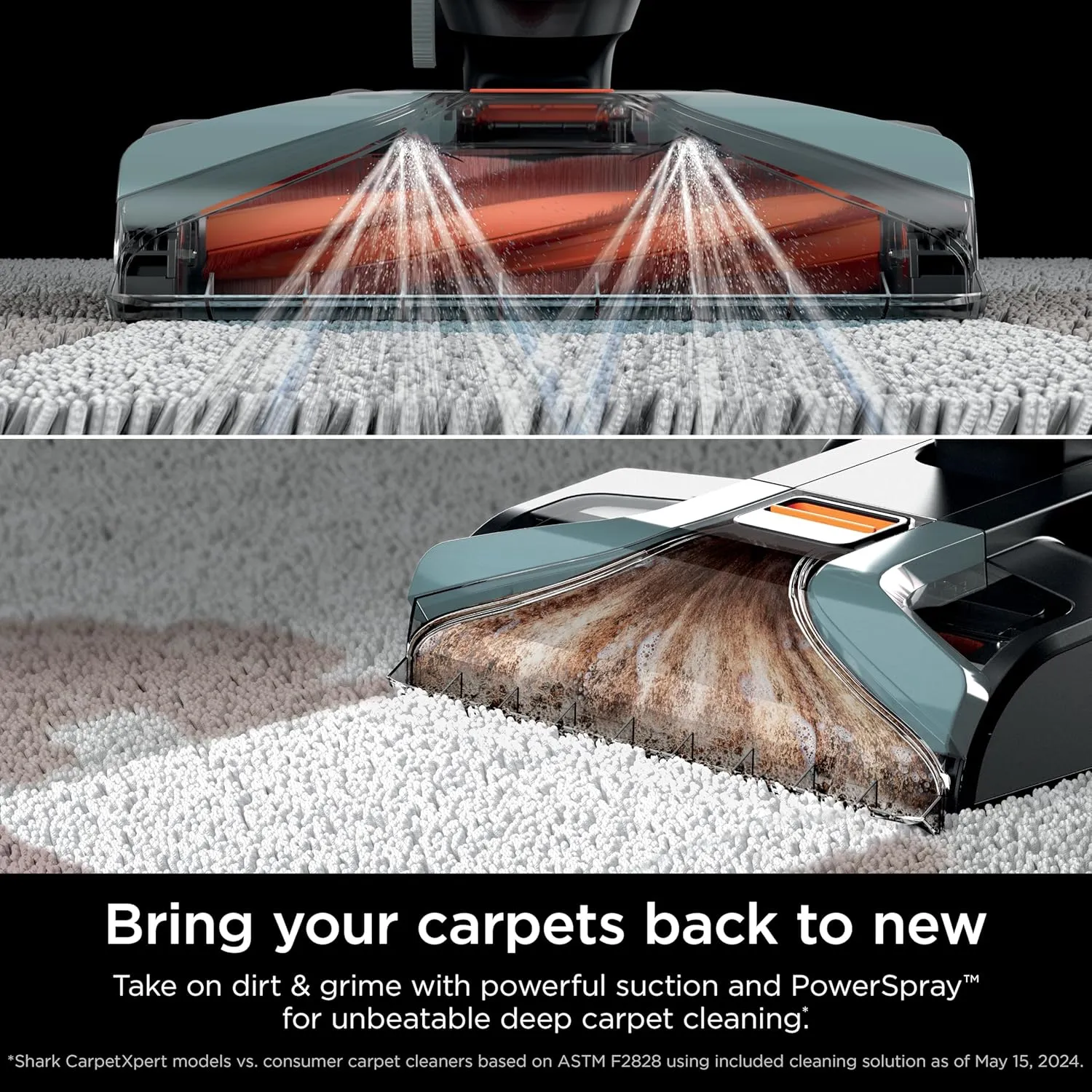 Shark CarpetXpert Upright Deep Carpet Cleaner with Handheld Spot & Stain Eliminator, 12oz Cleanser, Dirt & Grime Removal, Carpet Shampooer, Slate Green, EX151