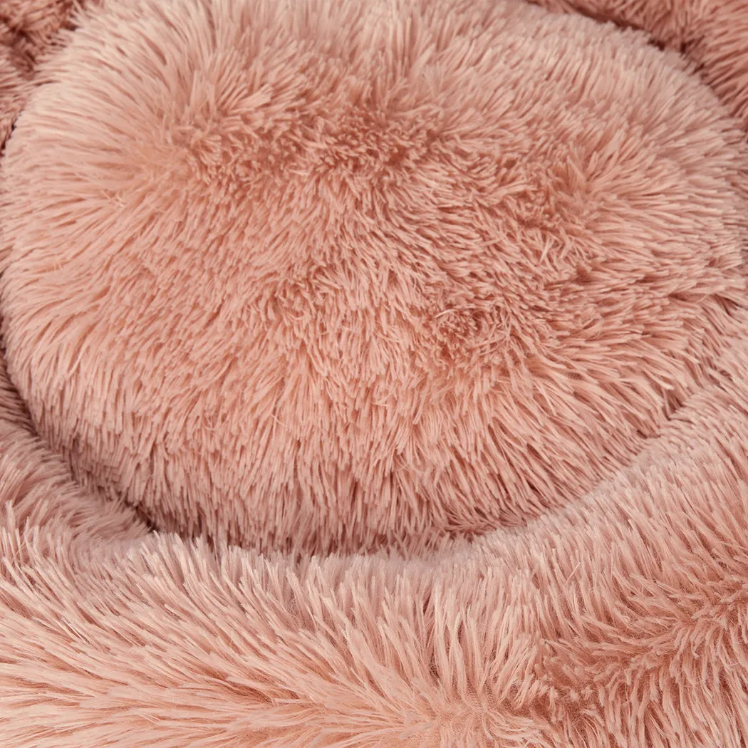 SMALL Dog Beds Pet Donut Nest Calming - Pink