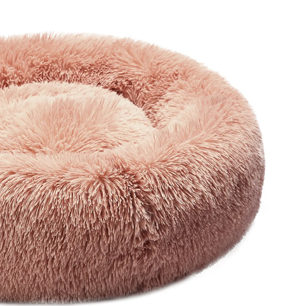 SMALL Dog Beds Pet Donut Nest Calming - Pink