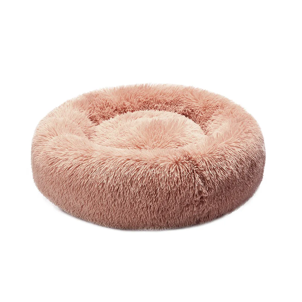 SMALL Dog Beds Pet Donut Nest Calming - Pink