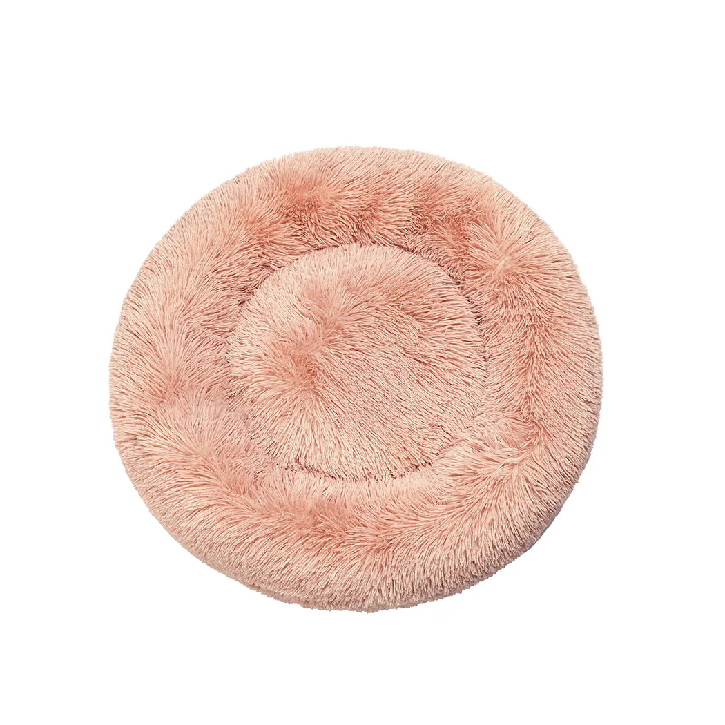 SMALL Dog Beds Pet Donut Nest Calming - Pink