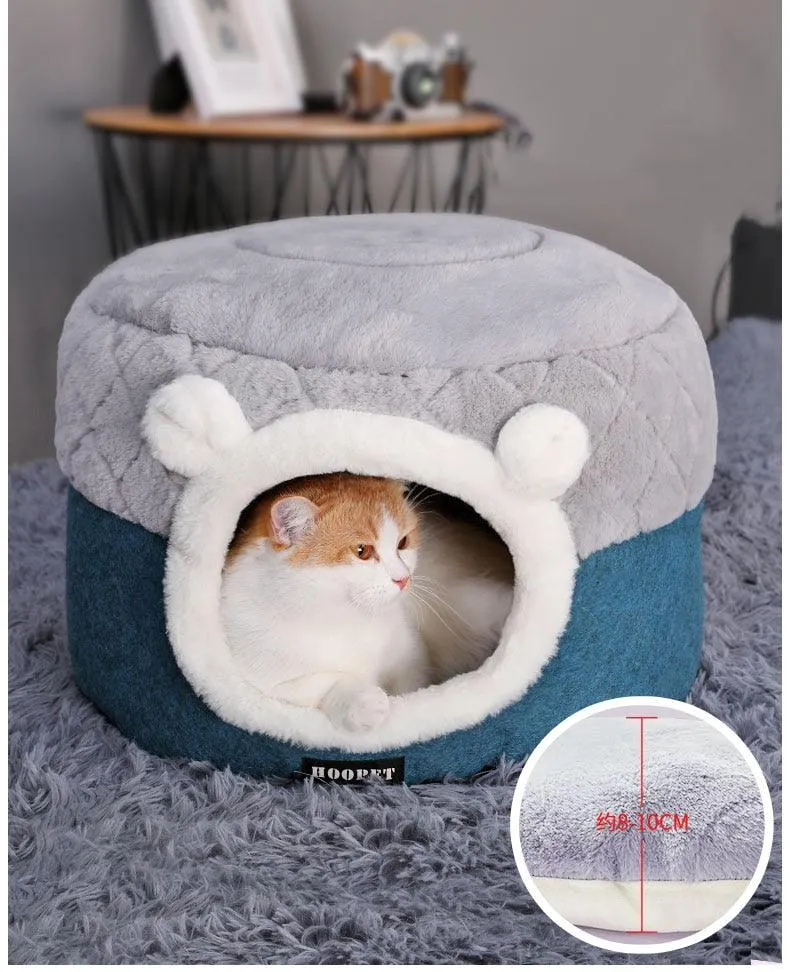 Soft Plush Pets Kennel Bed with Thick Blanket for Extra Comfort | Cat & Dog Bed | 100% Cotton