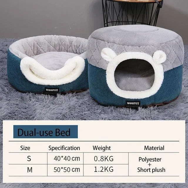 Soft Plush Pets Kennel Bed with Thick Blanket for Extra Comfort | Cat & Dog Bed | 100% Cotton
