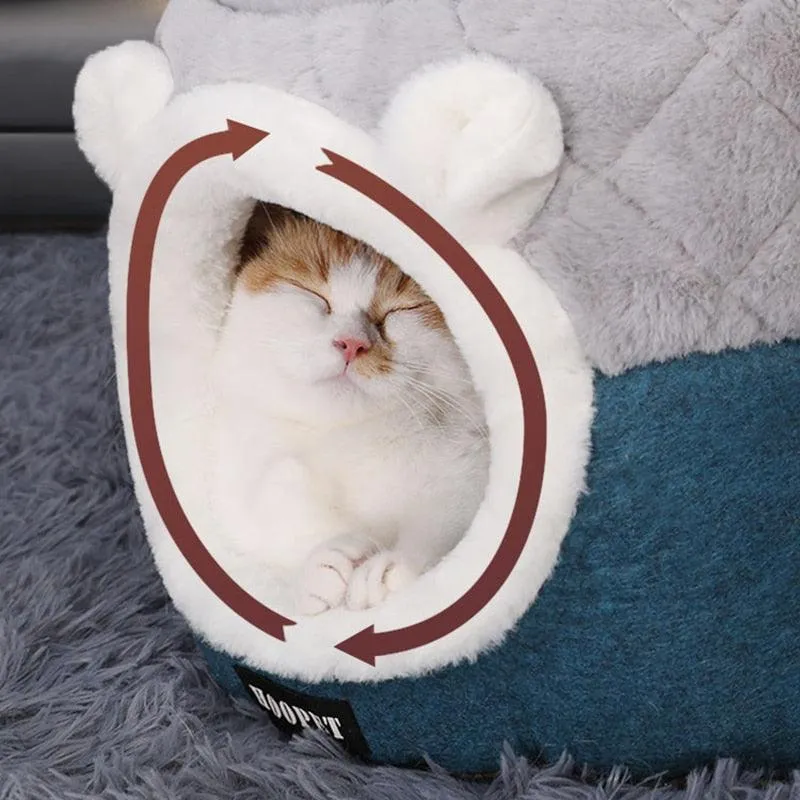 Soft Plush Pets Kennel Bed with Thick Blanket for Extra Comfort | Cat & Dog Bed | 100% Cotton