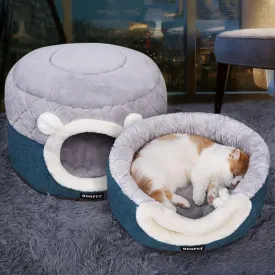 Soft Plush Pets Kennel Bed with Thick Blanket for Extra Comfort | Cat & Dog Bed | 100% Cotton