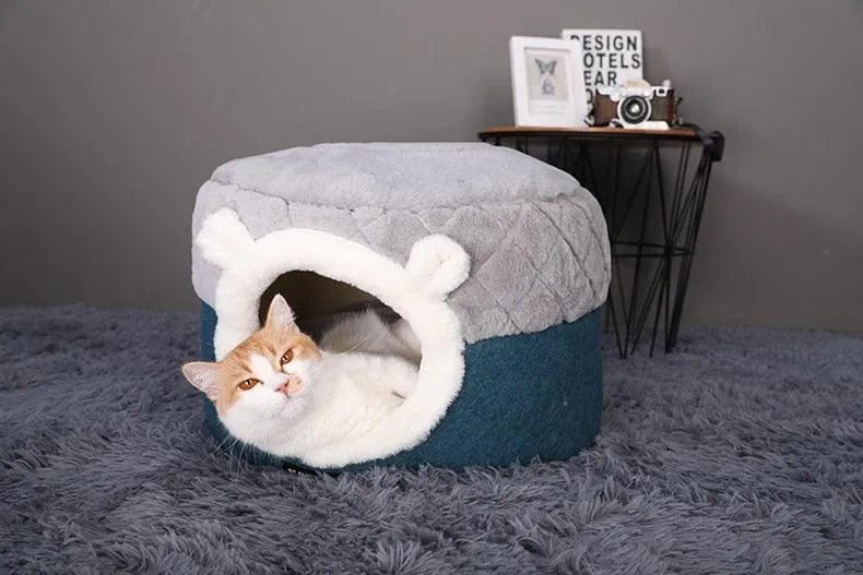 Soft Plush Pets Kennel Bed with Thick Blanket for Extra Comfort | Cat & Dog Bed | 100% Cotton