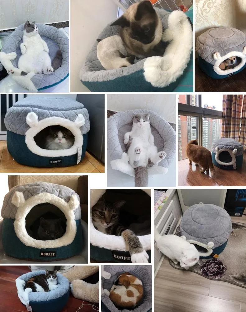Soft Plush Pets Kennel Bed with Thick Blanket for Extra Comfort | Cat & Dog Bed | 100% Cotton