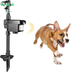 Solar Powered Motion Sensor Sprinkler, Humane Water Sprayer for Outdoor Animal Control, Garden Deterrent for Lawn & Vegetable Fields