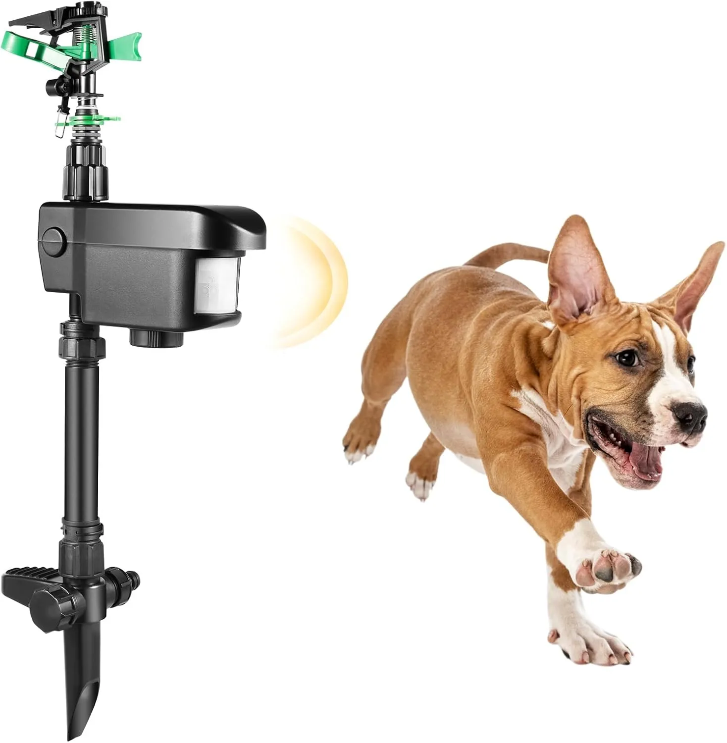 Solar Powered Motion Sensor Sprinkler, Humane Water Sprayer for Outdoor Animal Control, Garden Deterrent for Lawn & Vegetable Fields