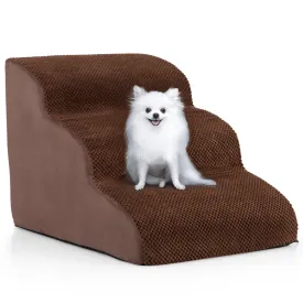 Tangkula Foam Dog Stairs for High Beds, Extra Wide & Deep Pet Ramp