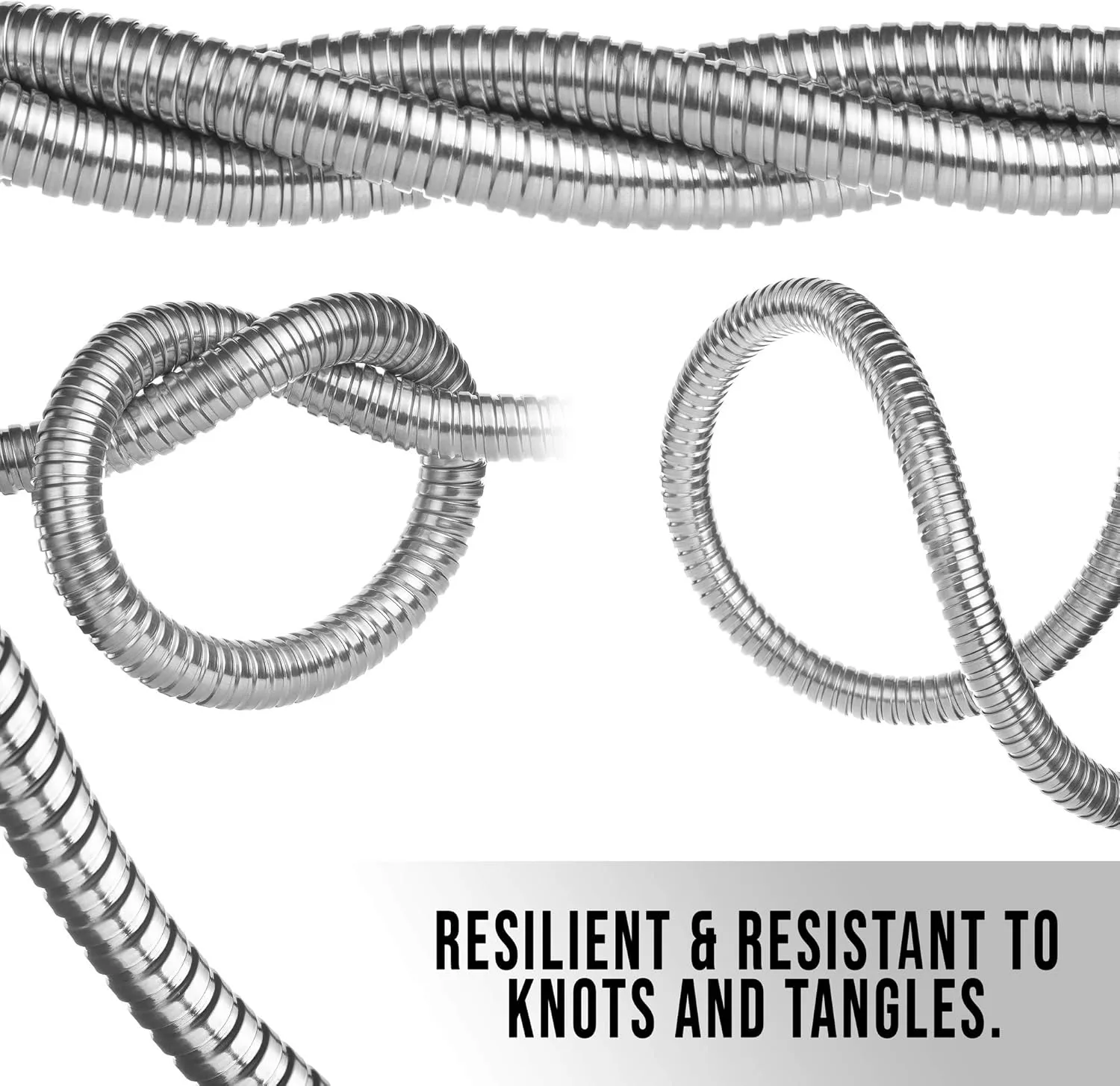 Tardigrade Metal Garden Hose 50 FT, Heavy Duty 304 Stainless Steel Water Hoses, Unmatched Durability, Flexible, No Kink & Tangle, Lightweight, Pet & Rust Proof for Outdoor Lawn Yard