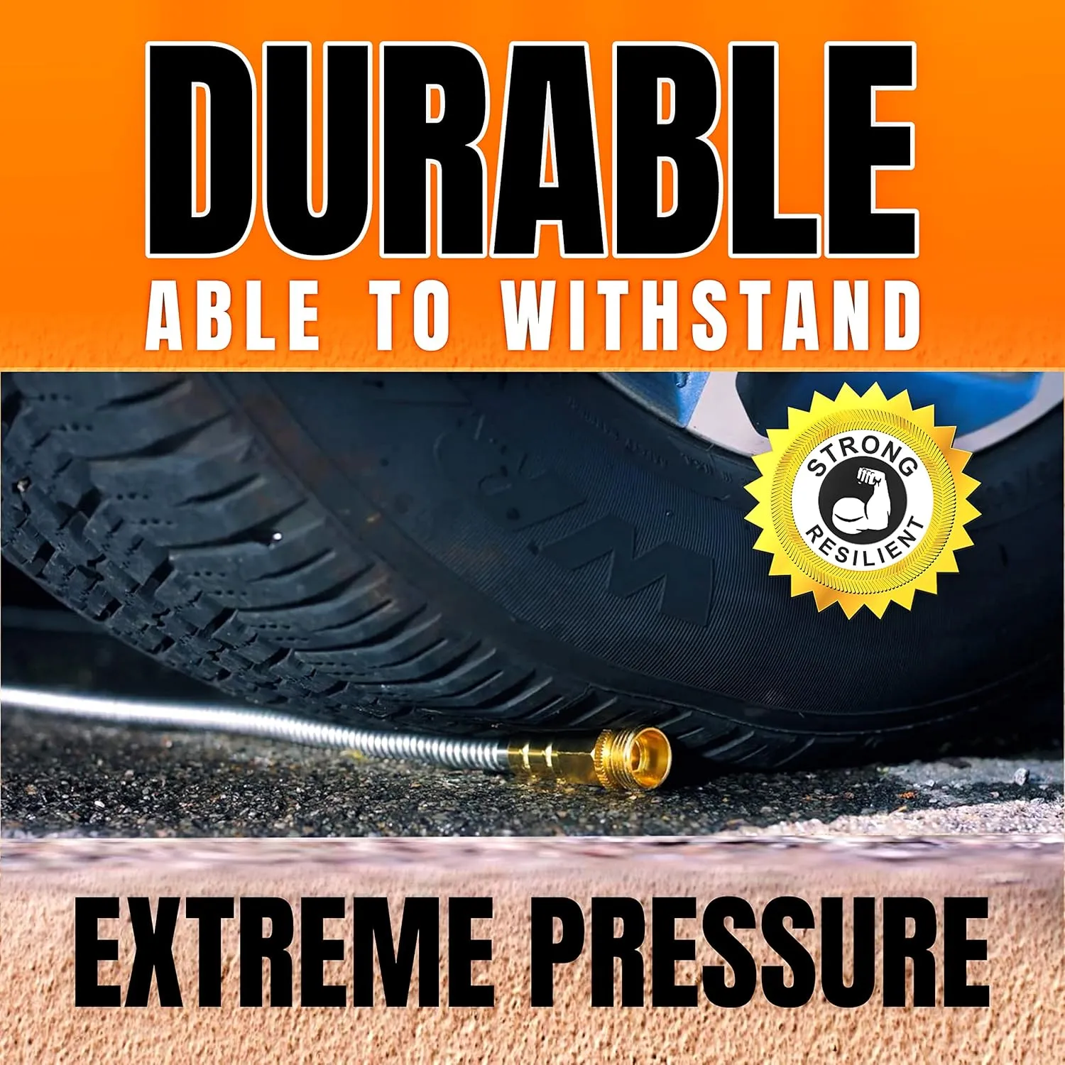 Tardigrade Metal Garden Hose 50 FT, Heavy Duty 304 Stainless Steel Water Hoses, Unmatched Durability, Flexible, No Kink & Tangle, Lightweight, Pet & Rust Proof for Outdoor Lawn Yard