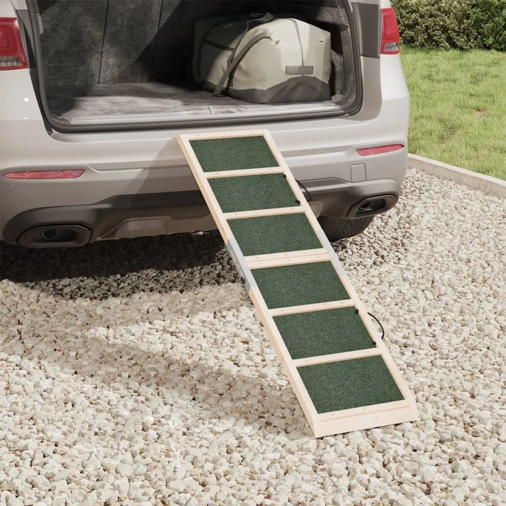 vidaXL Dog Ramp Grey 120x30 cm Solid Wood Fir