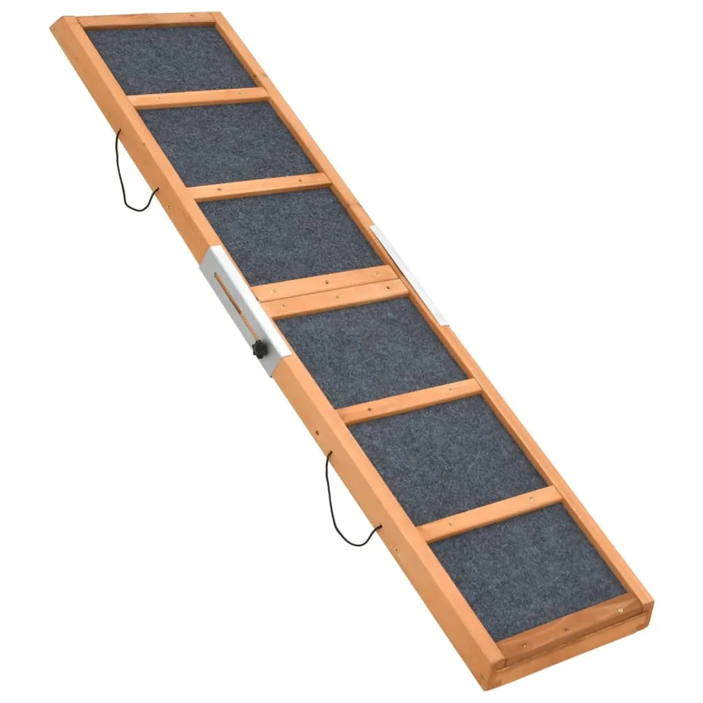 vidaXL Dog Ramp Grey 120x30 cm Solid Wood Fir