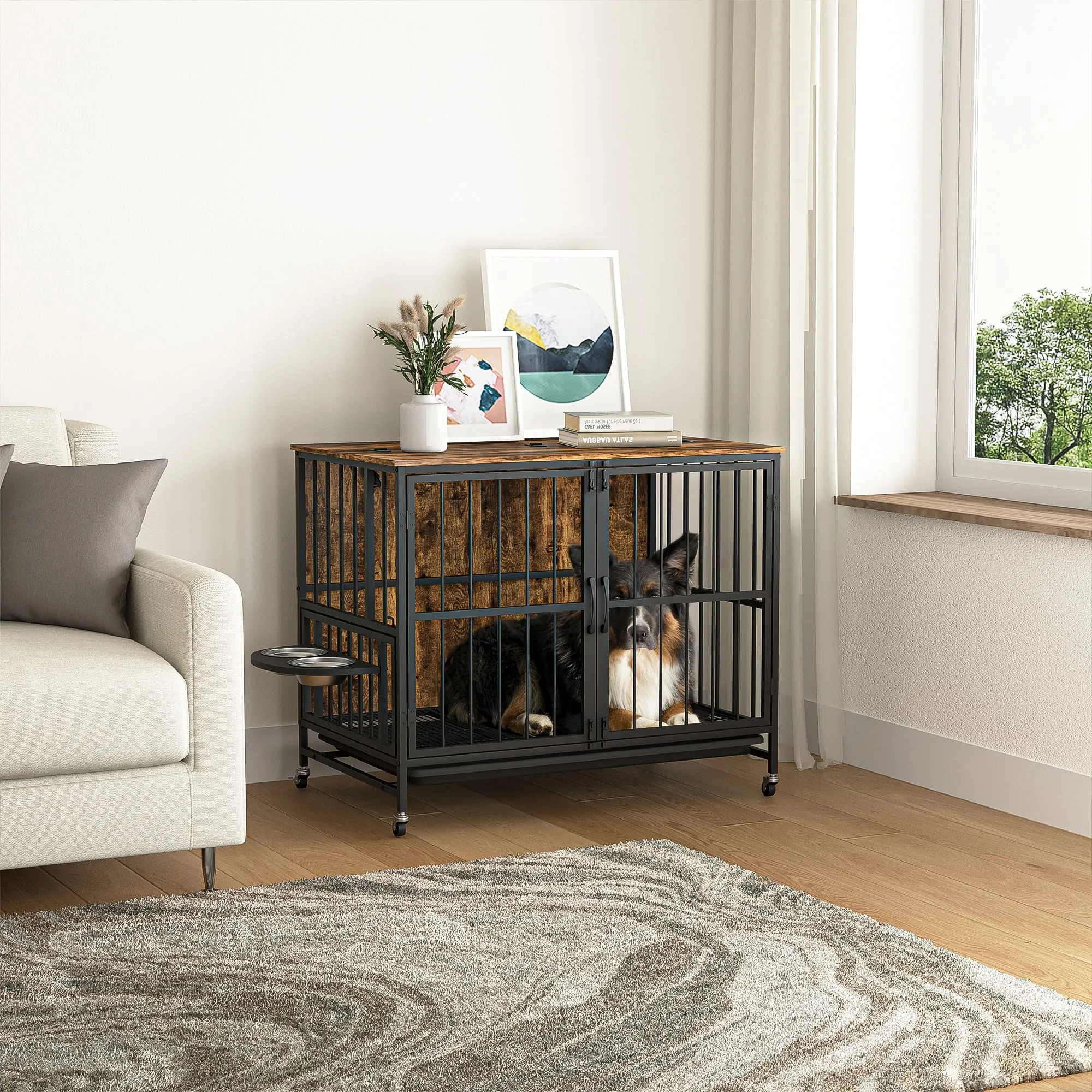 Walker Edison | Modern Kennel Dog Crate Table
