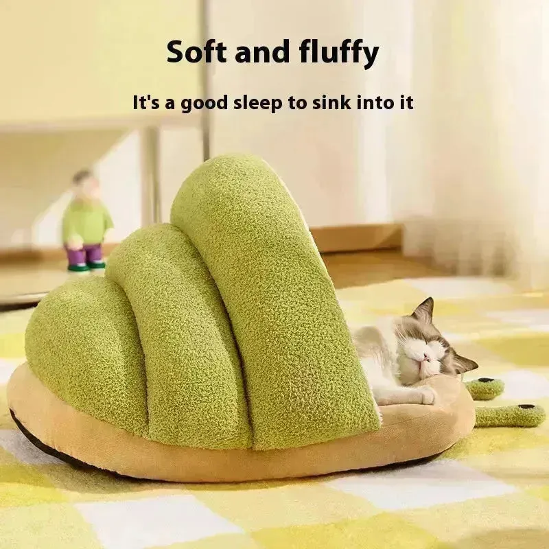 Warm Cat Semi-closed Snail Slippers Nest Pet Products