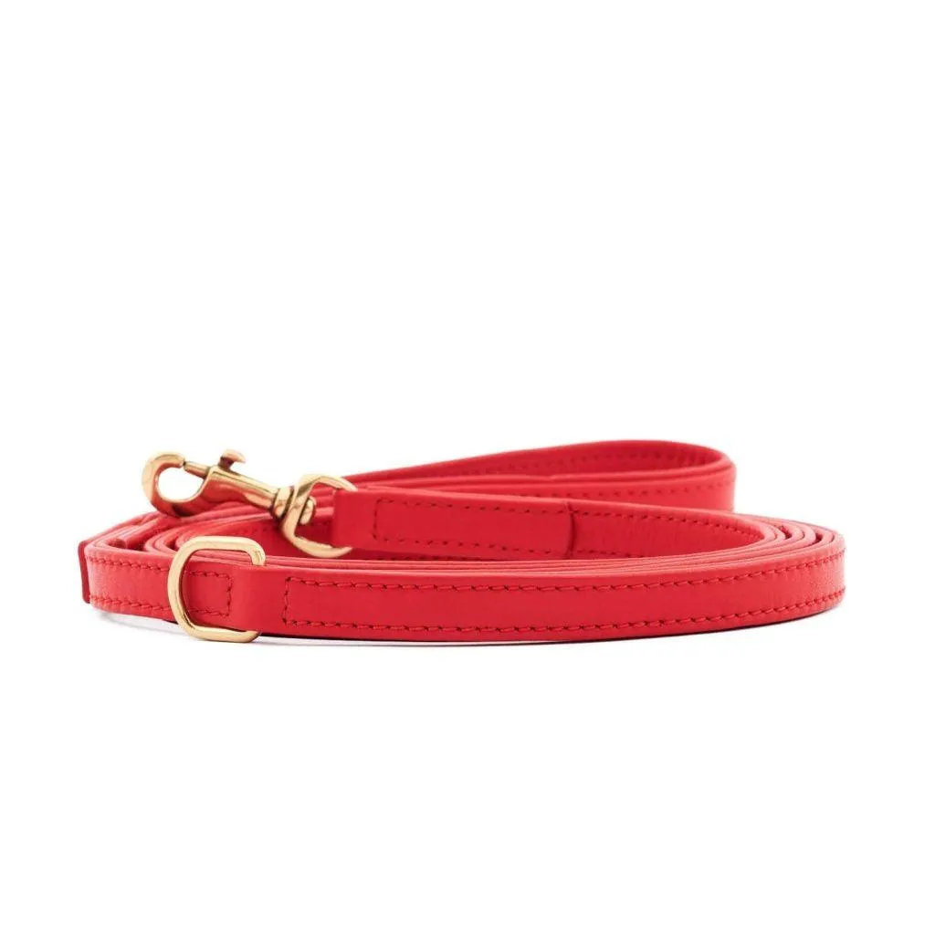 William Walker Leather Dog Lead | Plain Collection | Chili
