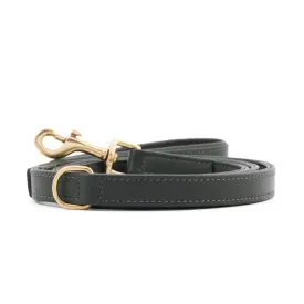William Walker Leather Dog Lead | Plain Collection | Dark Moss