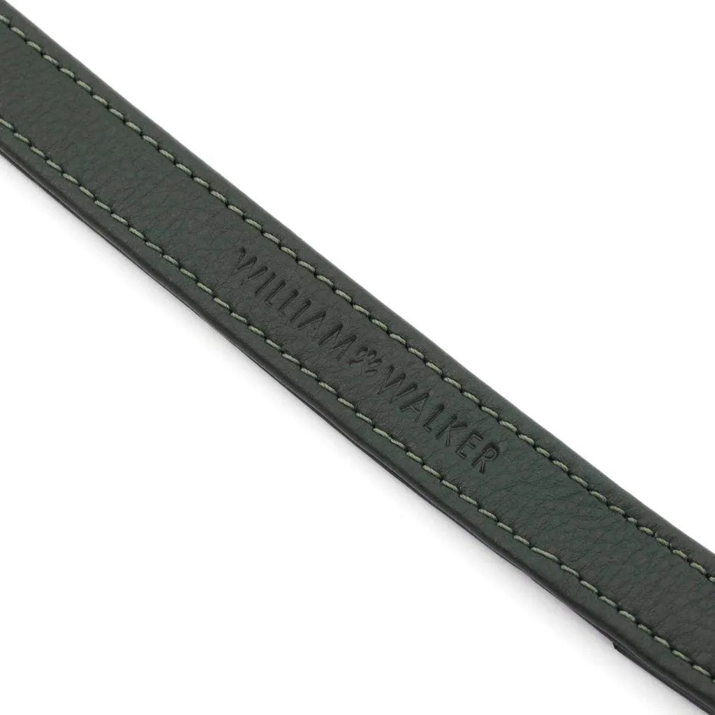 William Walker Leather Dog Lead | Plain Collection | Dark Moss