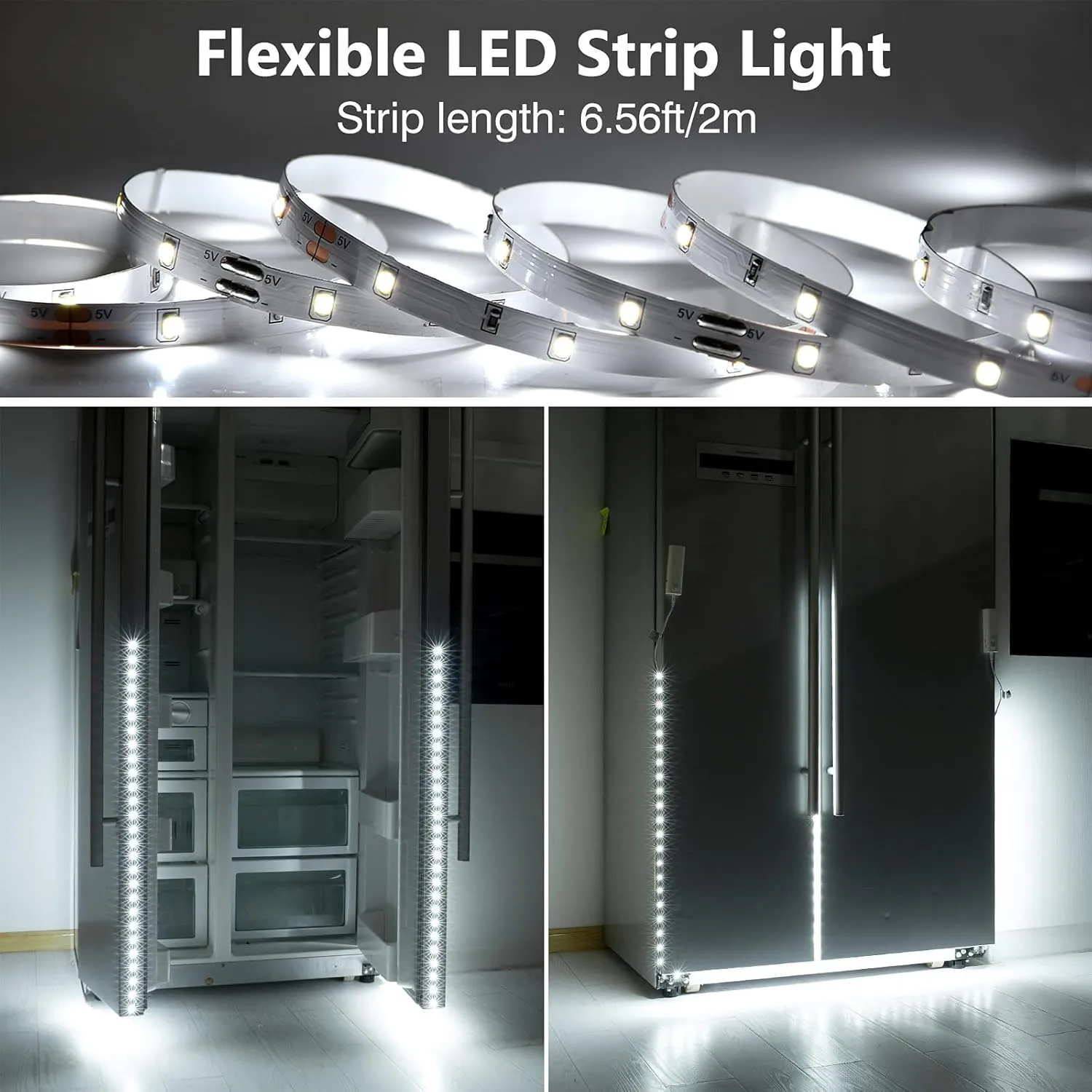 WOBANE LED Closet Light Motion Activated, Battery Powered LED Strip, Stick-on Anywhere Homelife Motion Sensor LED Lighting, Rechargeable Night Light for Closet Hallway Stairway 6.56ft, 6000K White