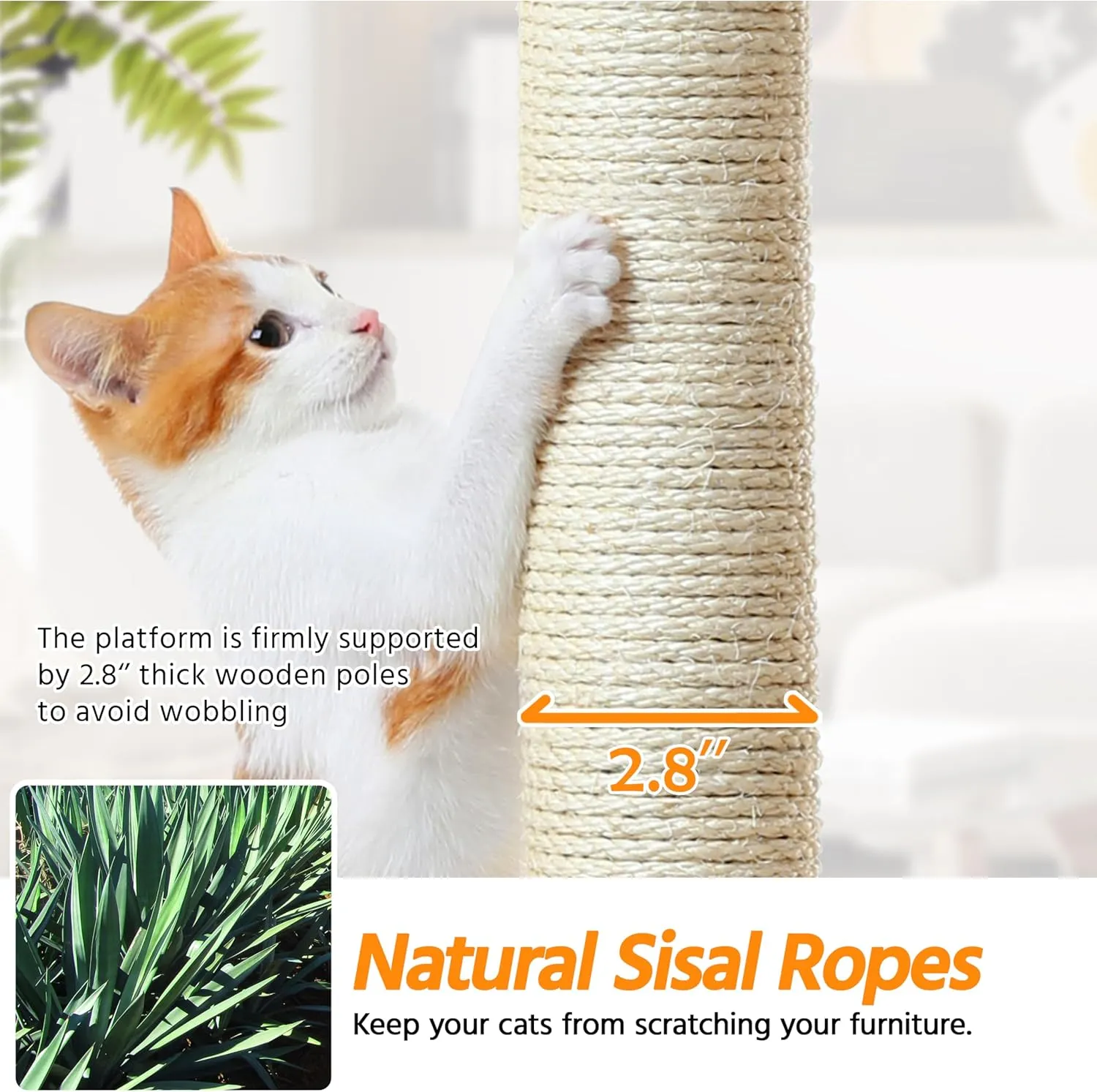 Yaheetech Multi-Level Cat Trees Cat Towers 79in Cat Tree for Indoor Cats with Sisal-Covered Scratching Posts, Plush Perches and Stable Condo for Kittens, Cats and Pets, Dark Gray