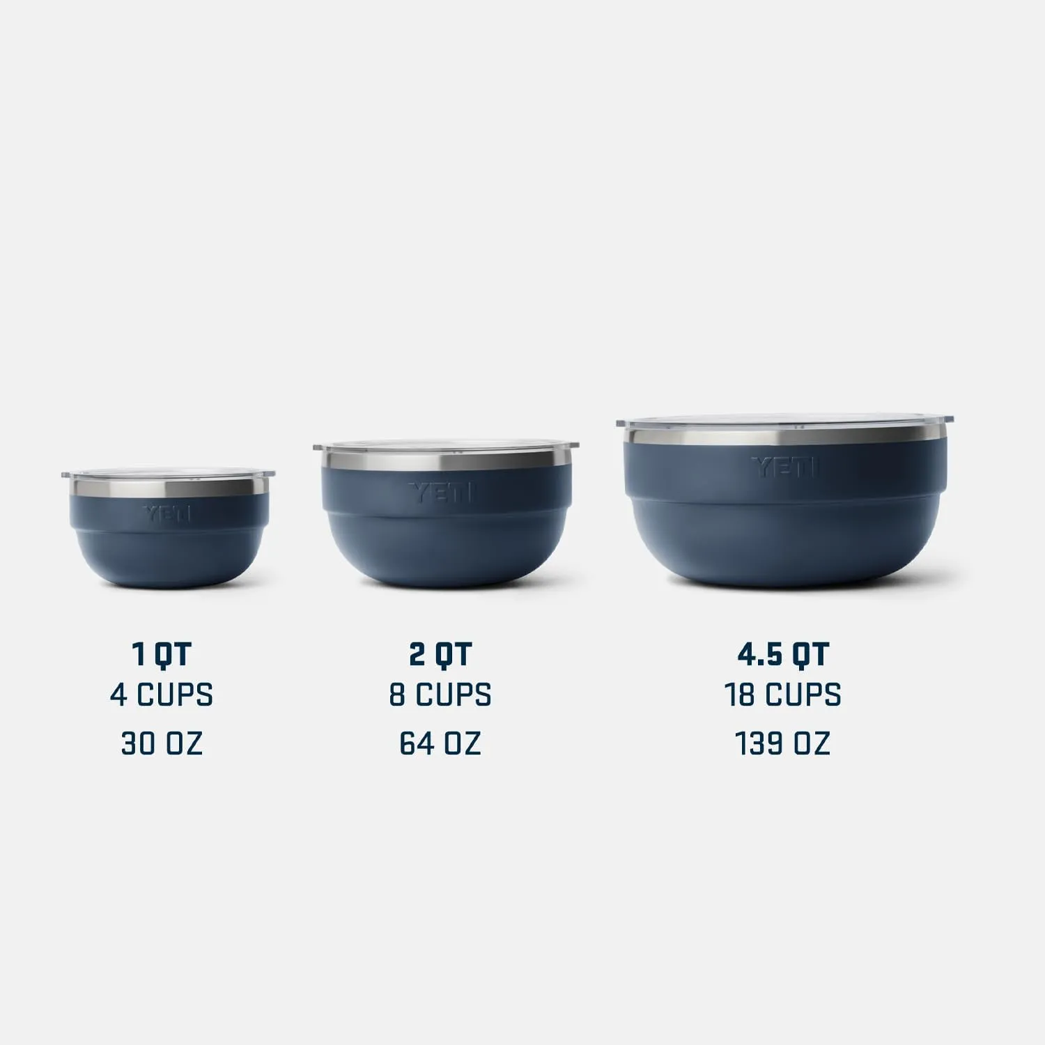 YETI Rambler Bowl, Vacuum Insulated, Stackable and Nestable Stainless Steel Bowl with Lid, 2 Quart, White
